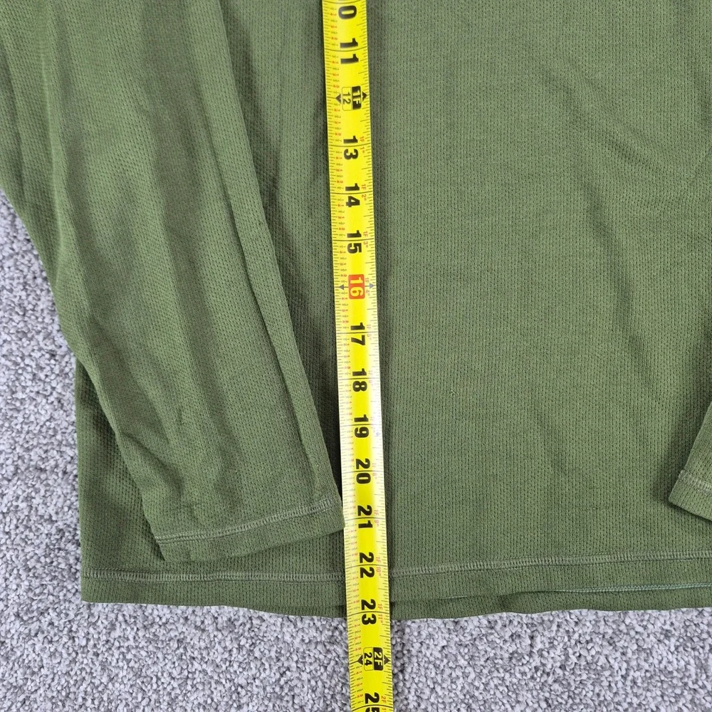 VTG The North Face‎ Pullover Mens Medium Green 1/4 Zip Waffle Knit Made in USA
